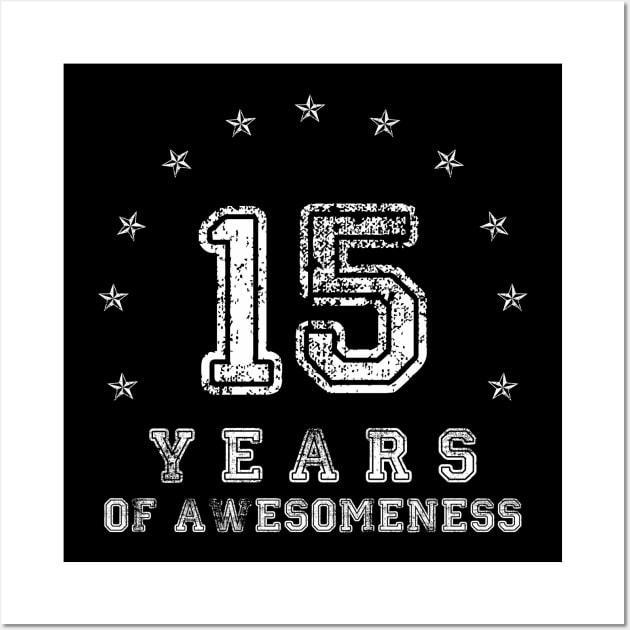 Vintage 15 years of awesomeness Wall Art by opippi